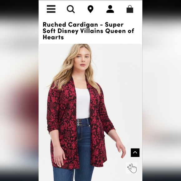 Torrid Ruched Cardigan - Super Soft Disney Villains Queen of Hearts - Picture 3 of 7